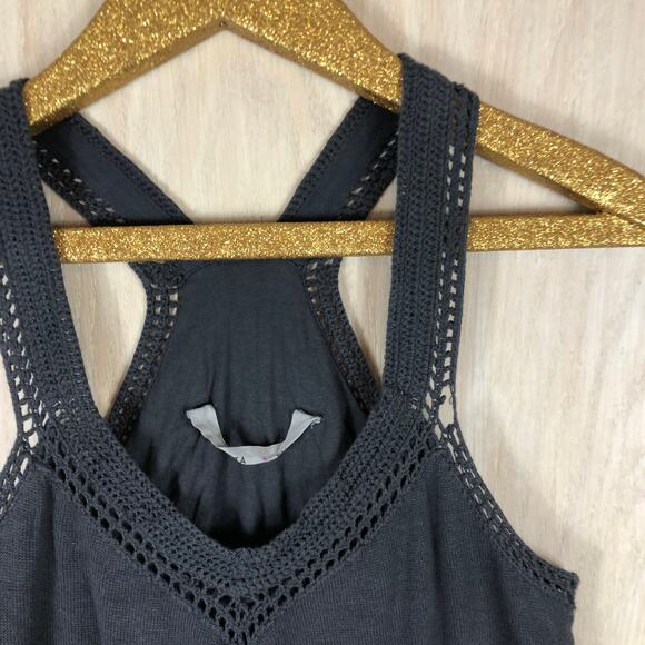 Athleta Asphalt Racerback Shiloh Crochet Knit Knee Length Casual Dress - Small - Picture 3 of 11